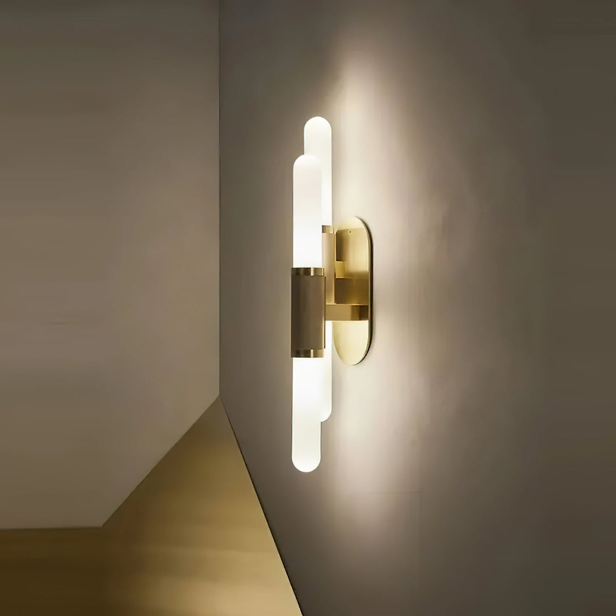 Lindale Vanity Wall Lamp - Horizontal Etched Glass & Copper Bath Bar