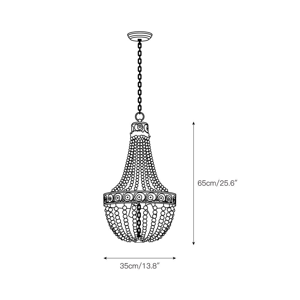 Littlefield Beaded Chandelier - Two-Tier Wooden Bead Coastal Pendant