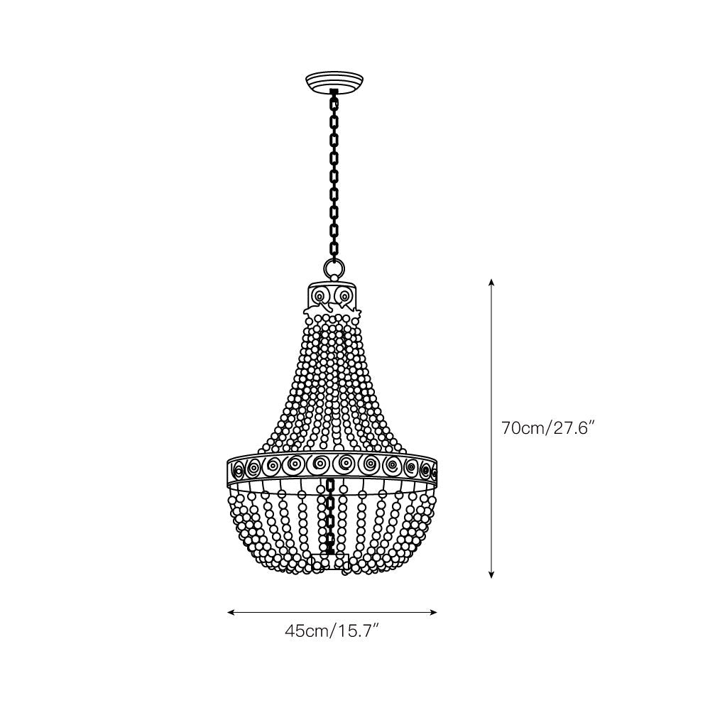 Littlefield Beaded Chandelier - Two-Tier Wooden Bead Coastal Pendant