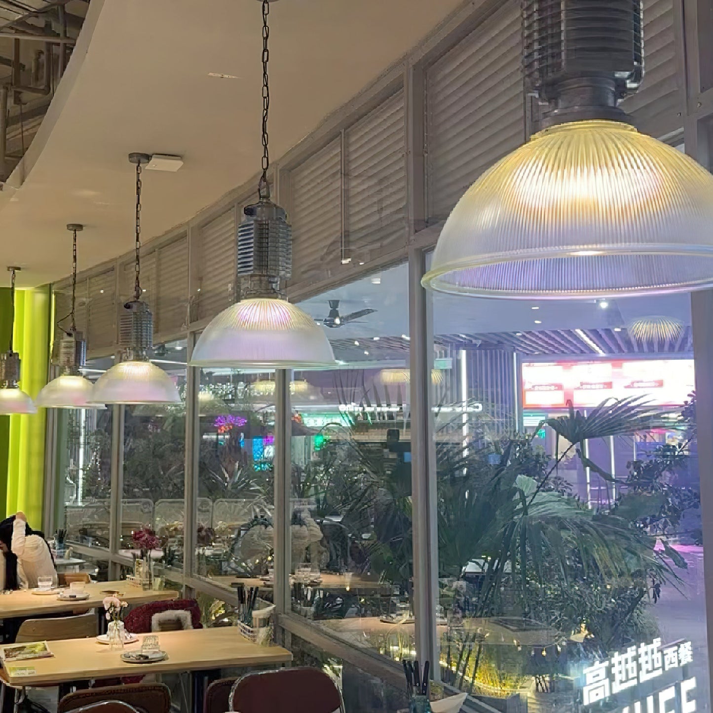 Lobay Pendant Light - Prismatic Glass & Silver Industrial Pendant