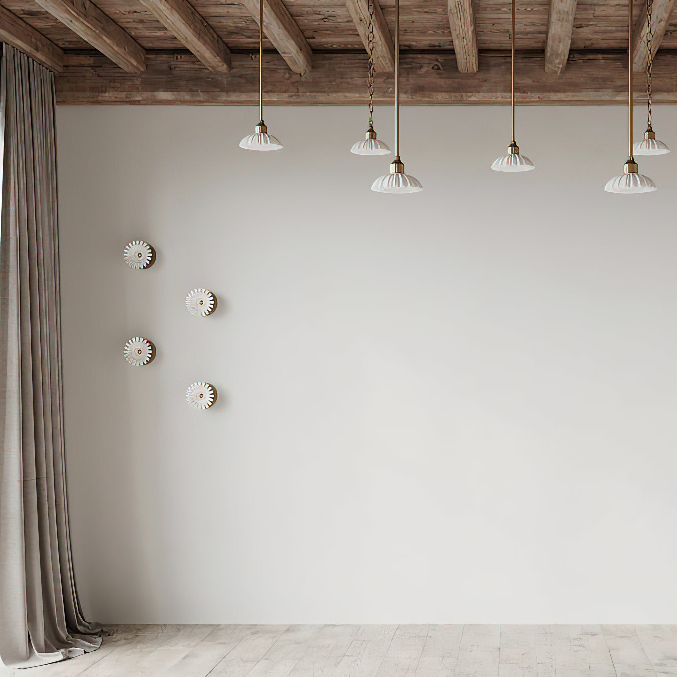 Lola Surface Wall Lamp - Hand-Carved Marble & Brass Flush Sconce