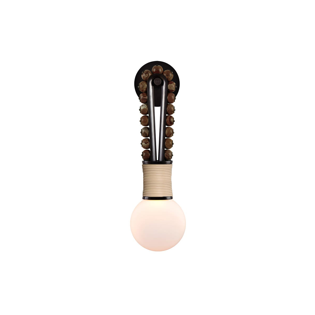 Loop Wall Lamp - Circular Aluminum & Walnut Wood G9 Sconce