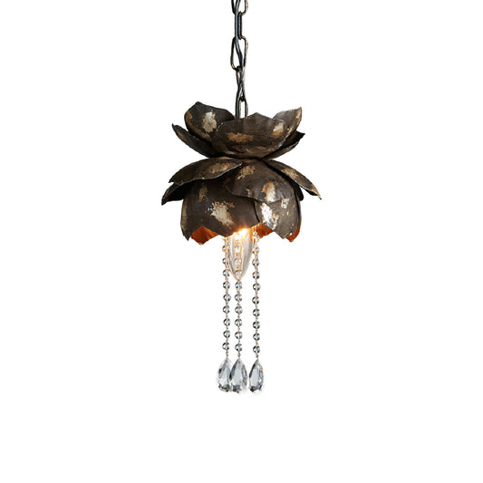 Lotus Feldman Pendant Lamp - Italian Artisan Crystal & Iron Flower Pendant