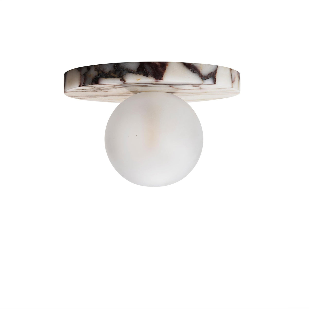Lucie Flushmount Sconce - Natural Marble & Travertine Disc Wall Light