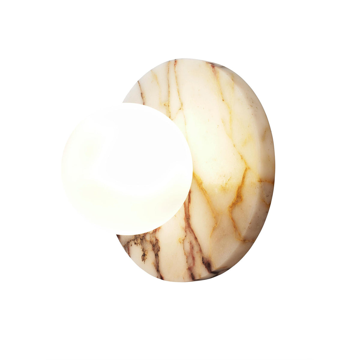 Lucie Flushmount Sconce - Natural Marble & Travertine Disc Wall Light