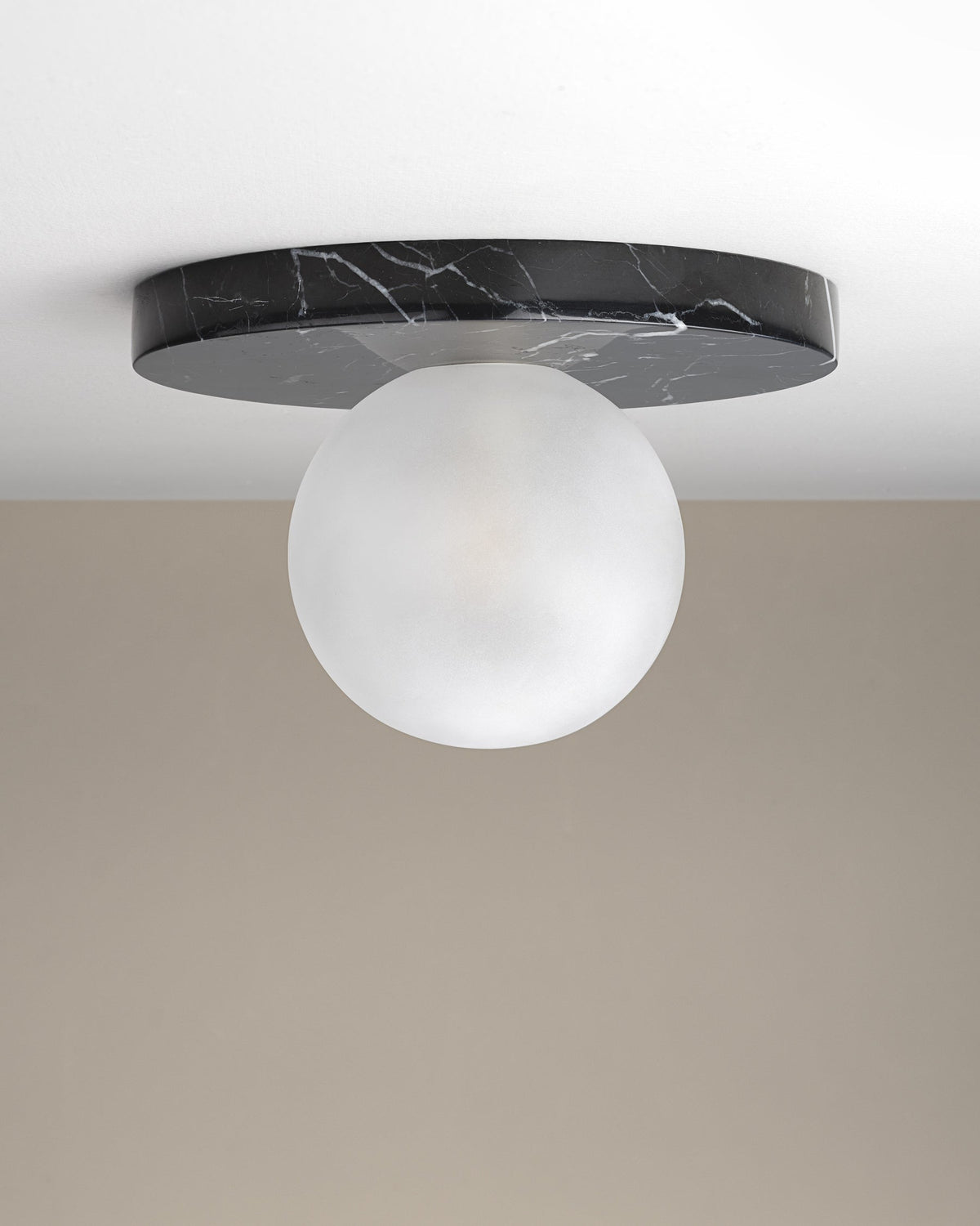 Lucie Flushmount Sconce - Natural Marble & Travertine Disc Wall Light
