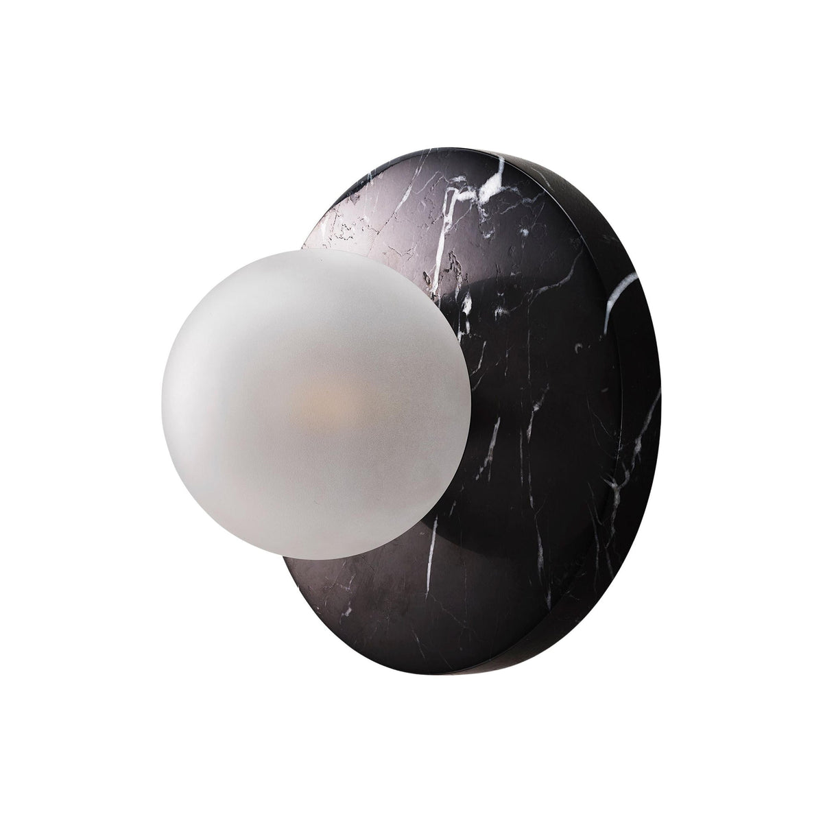Lucie Flushmount Sconce - Natural Marble & Travertine Disc Wall Light