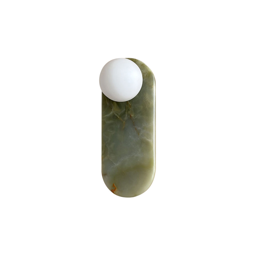Lucie Jade Wall Lamp - Natural Stone & Glass Mid-Century Sconce