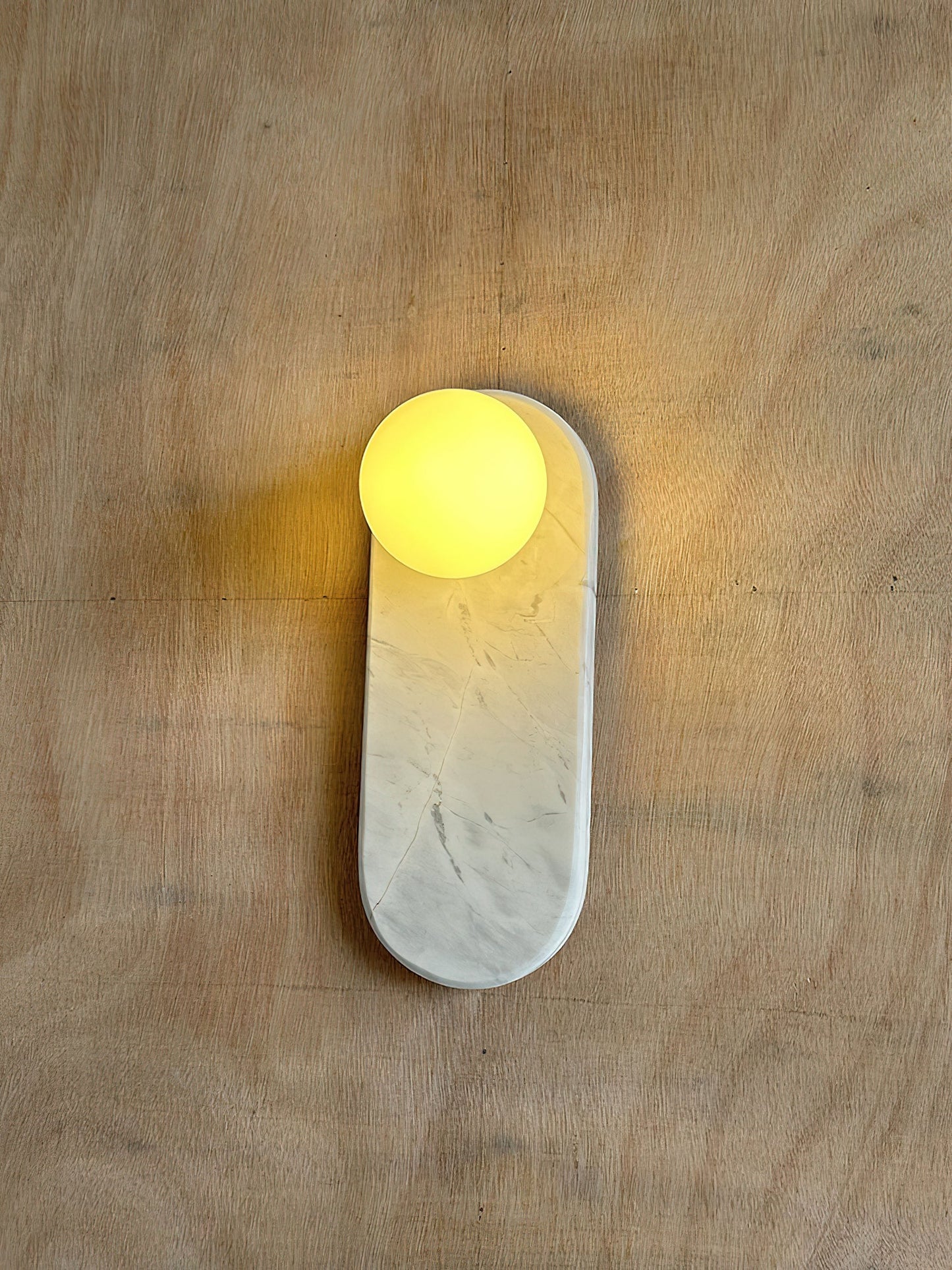 Lucie White Sconce - Minimalist White Jade & Glass Wall Light | Modern Luxury Stone Sconce