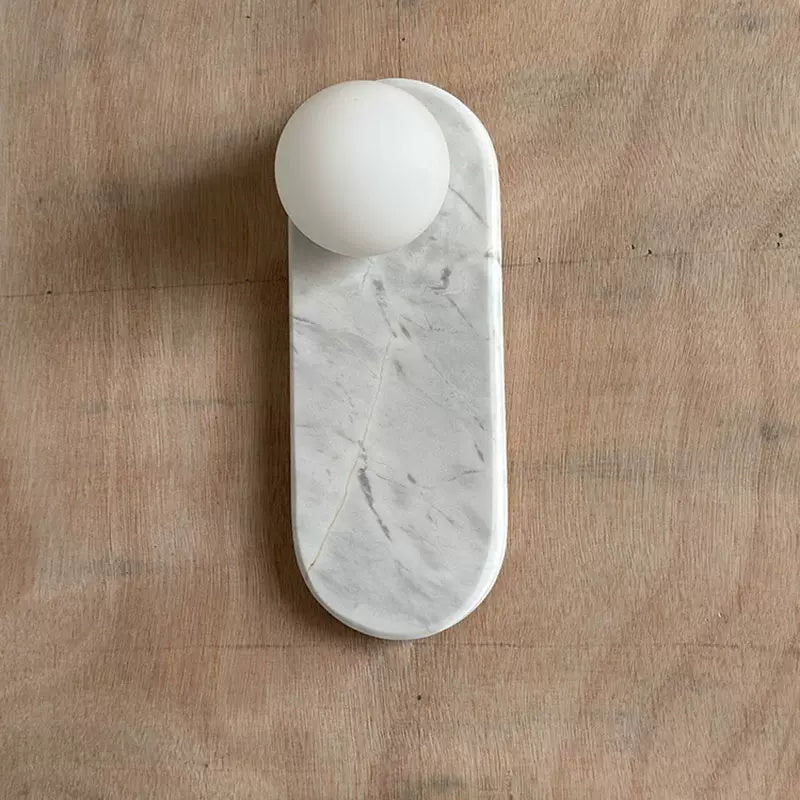 Lucie White Sconce - Minimalist White Jade & Glass Wall Light | Modern Luxury Stone Sconce
