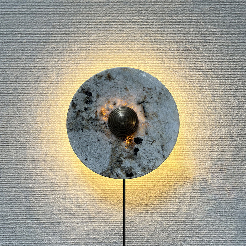 Lucie Marble Plug-in Wall Lamp - Parisian Stone LED Sconce