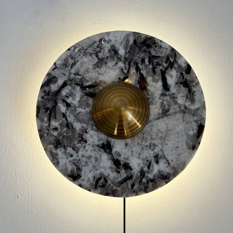 Lucie Marble Plug-in Wall Lamp - Parisian Stone LED Sconce