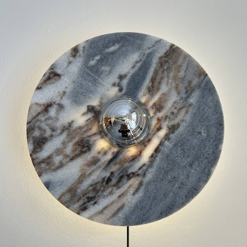 Lucie Marble Plug-in Wall Lamp - Parisian Stone LED Sconce