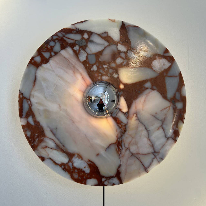 Lucie Marble Plug-in Wall Lamp - Parisian Stone LED Sconce