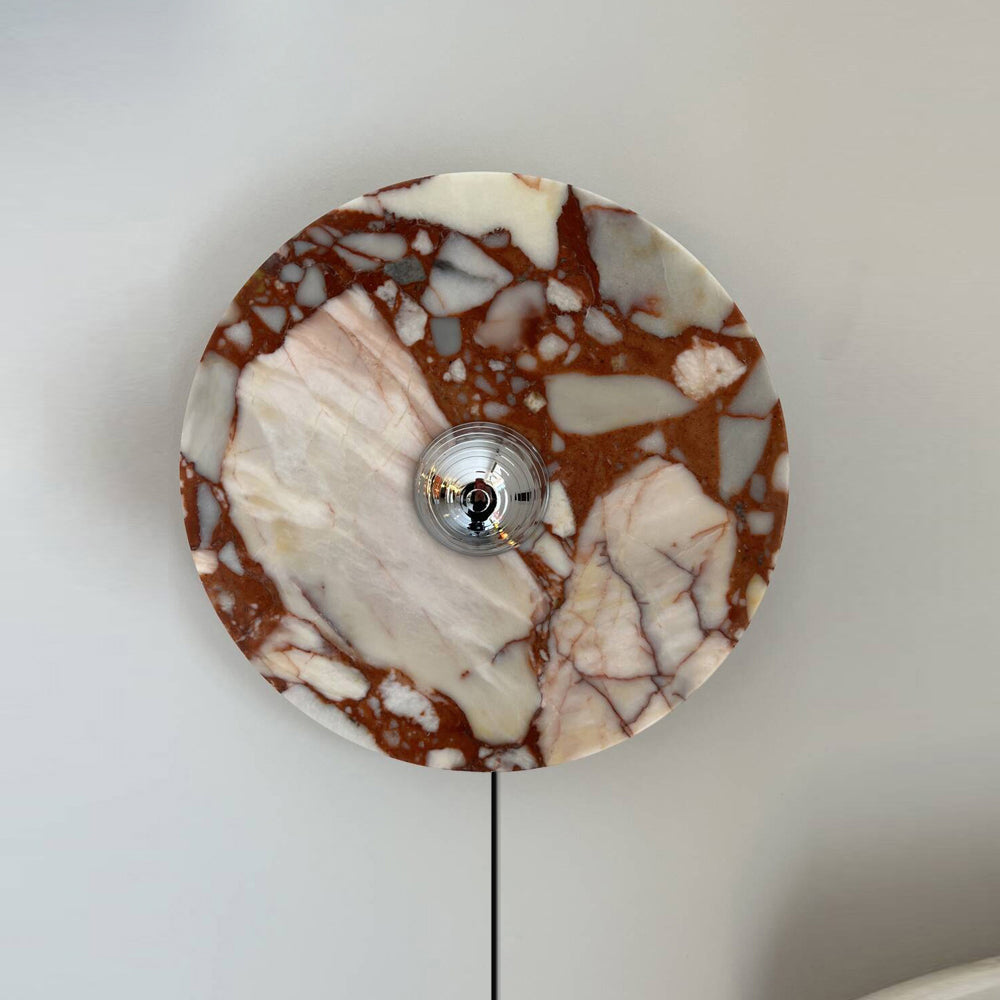 Lucie Marble Plug-in Wall Lamp - Parisian Stone LED Sconce