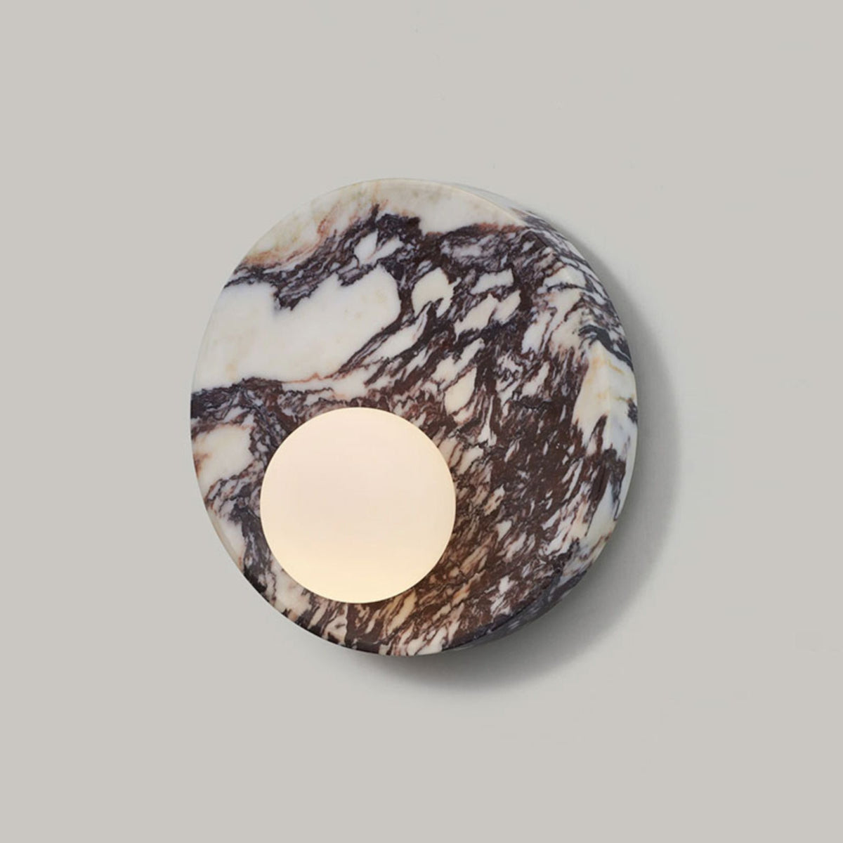 Lucie Round Wall Lamp - Dior-Inspired Marble Disc & Glass Sconce
