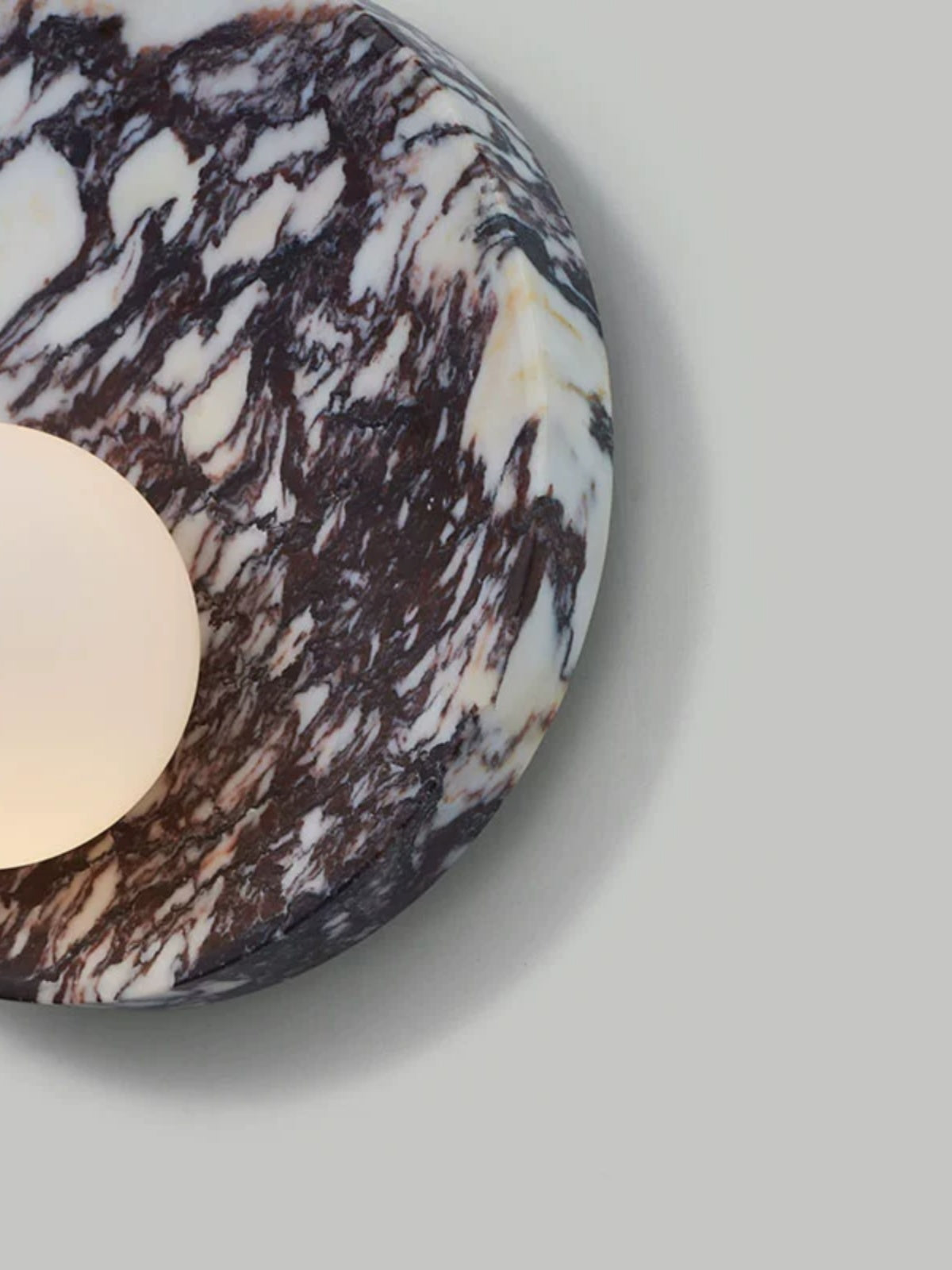Lucie Round Wall Lamp - Dior-Inspired Marble Disc & Glass Sconce