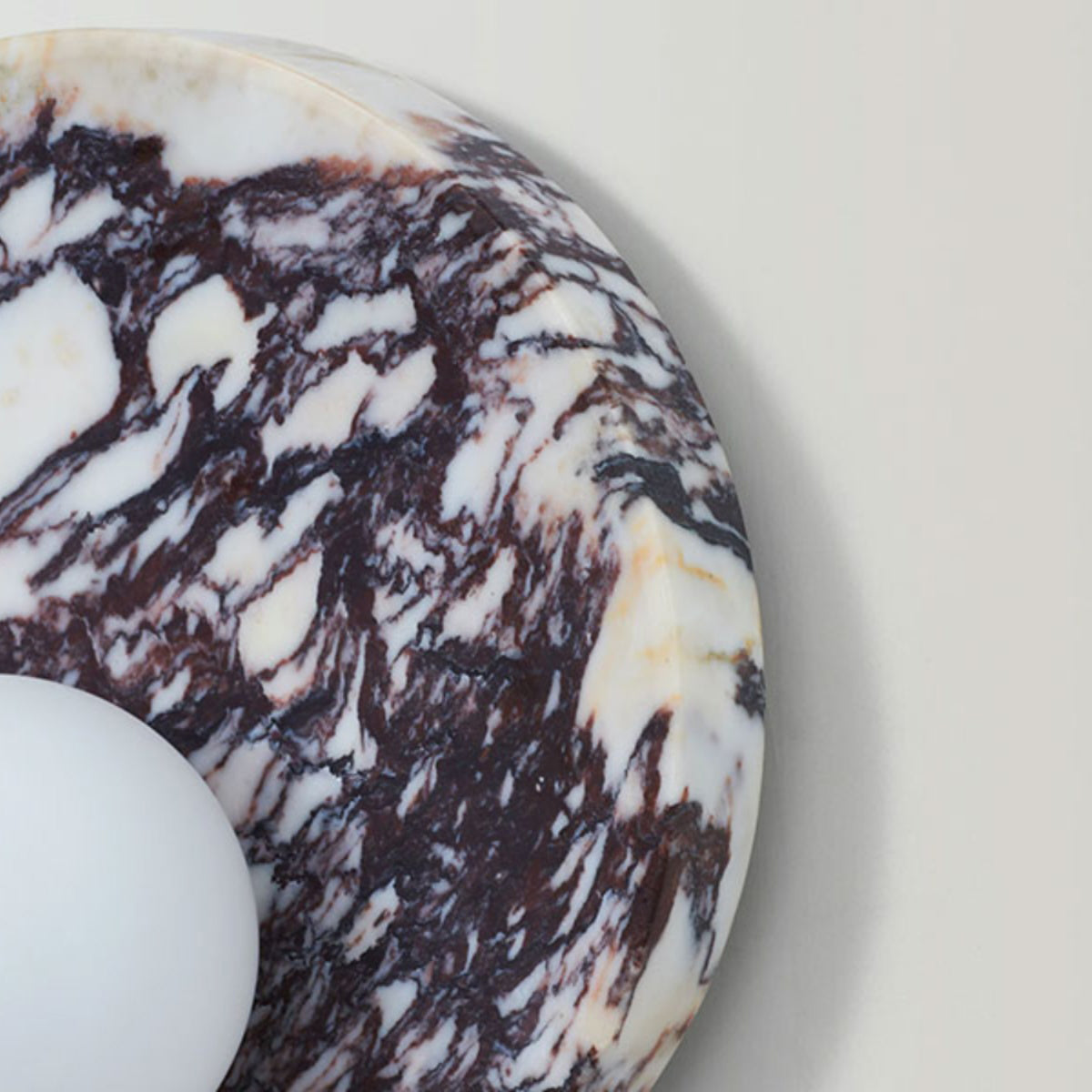 Lucie Round Wall Lamp - Dior-Inspired Marble Disc & Glass Sconce