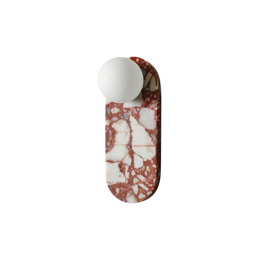 Lucie Wall Lamp - Mid-Century Modern Marble & Glass Sconce | Luxury Natural Stone Wall Light
