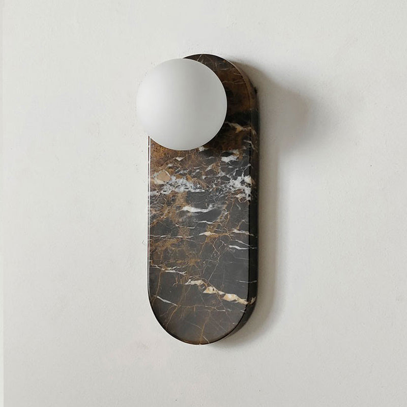 Lucie Wall Lamp - Mid-Century Modern Marble & Glass Sconce | Luxury Natural Stone Wall Light