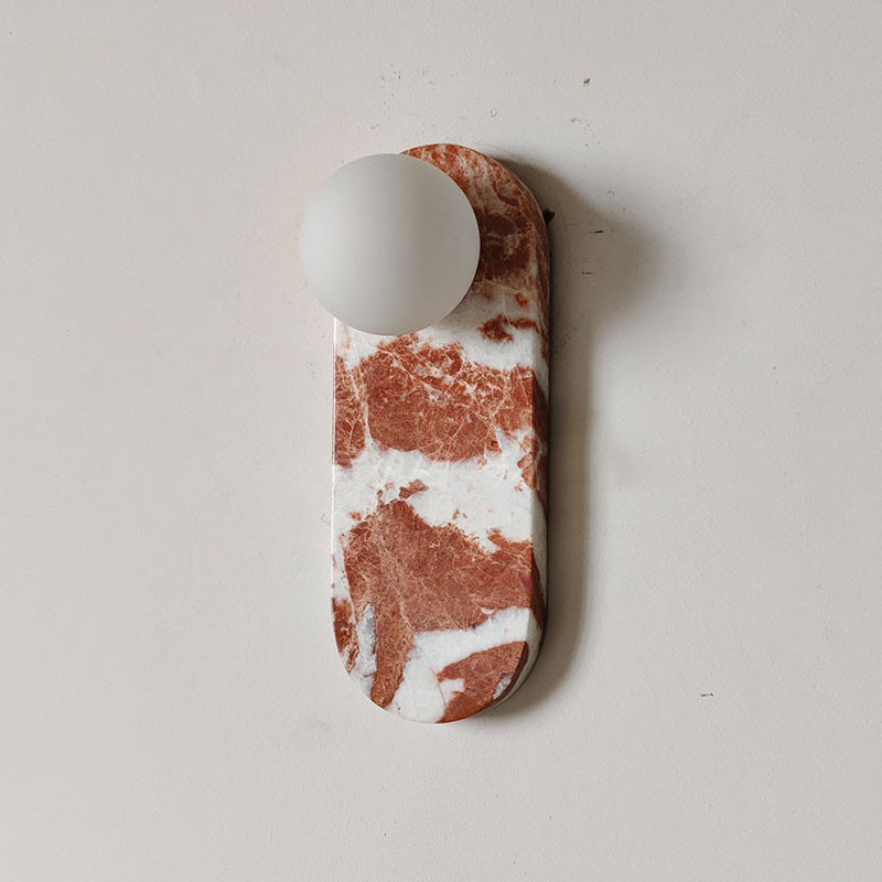 Lucie Wall Lamp - Mid-Century Modern Marble & Glass Sconce | Luxury Natural Stone Wall Light