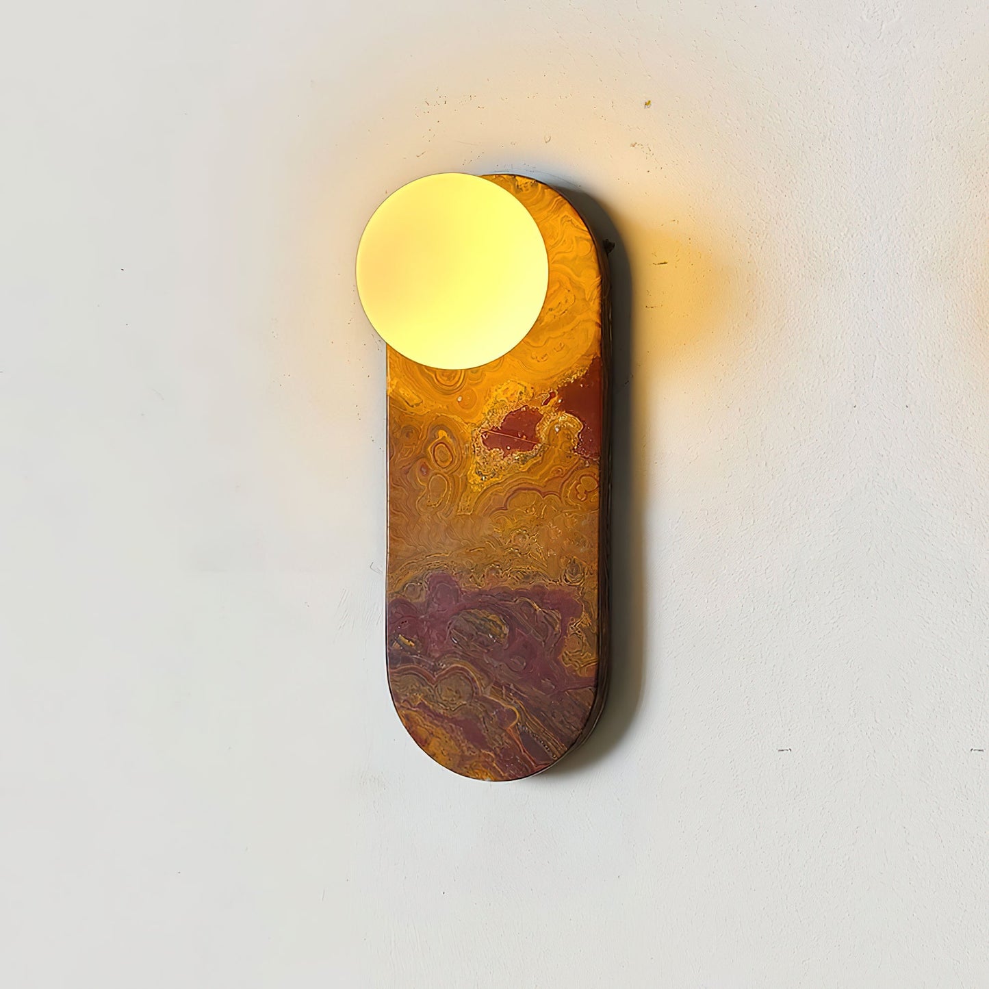 Lucie Wall Lamp - Mid-Century Modern Marble & Glass Sconce | Luxury Natural Stone Wall Light