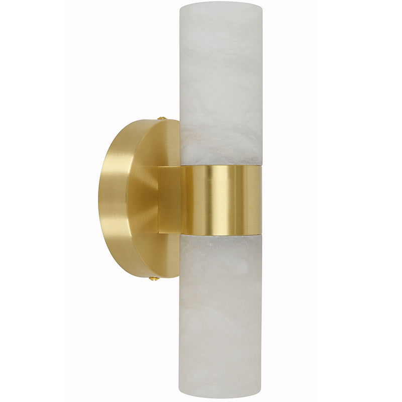 Luella Alabaster Wall Lamp - Carved Spanish Stone & Brass Sconce