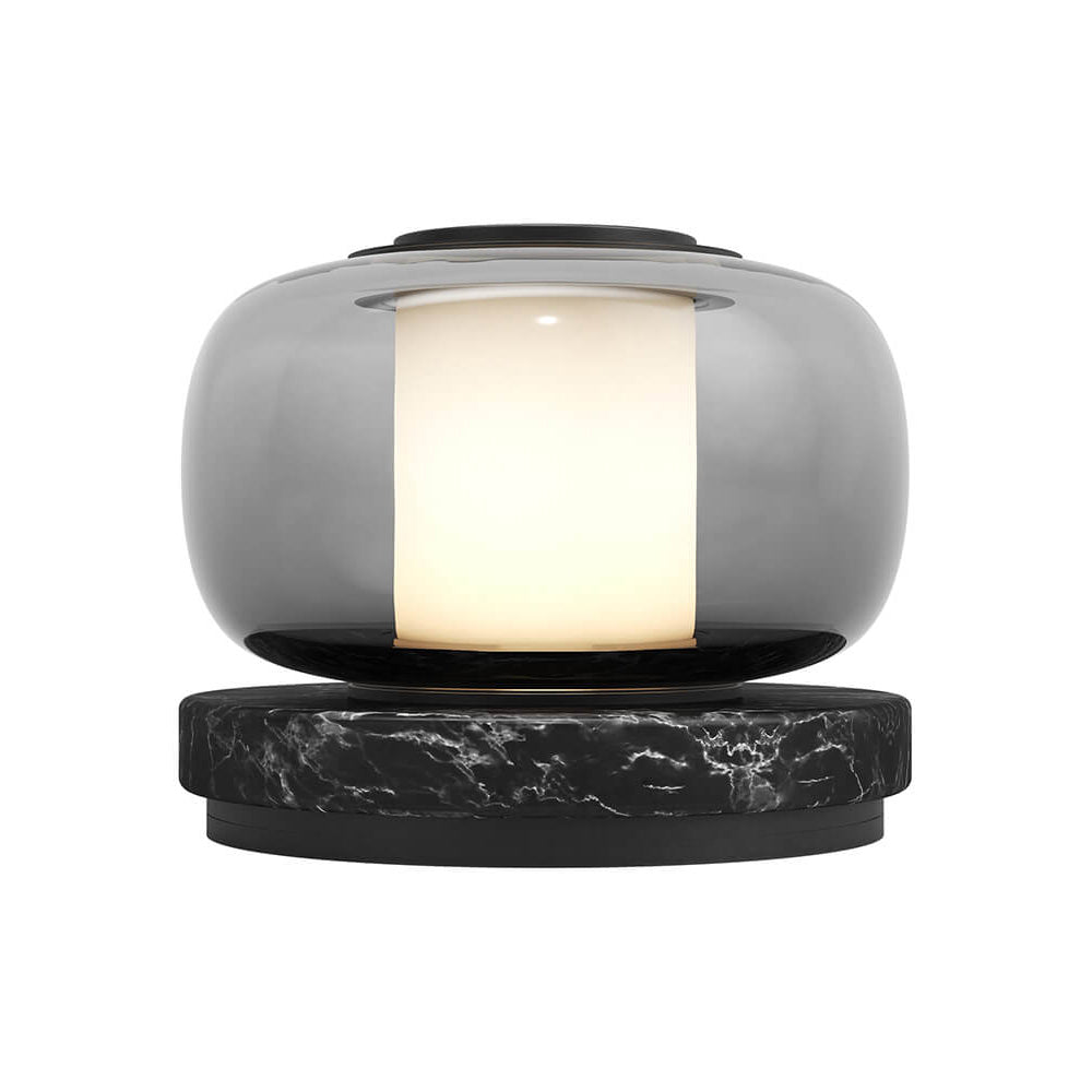 Luna A Table Lamp - Natural Marble & Blown Glass LED Desk Lamp