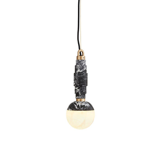 Lunar Marble Pendant Lamp - Natural Stone & Alabaster Moon Pendant Light