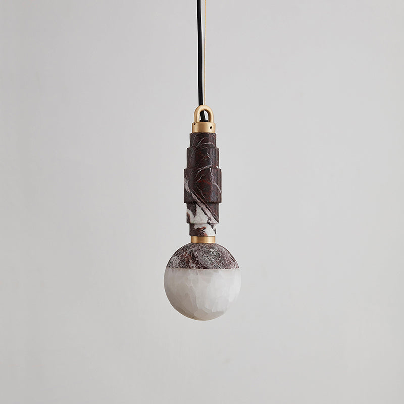 Lunar Marble Pendant Lamp - Natural Stone & Alabaster Moon Pendant Light