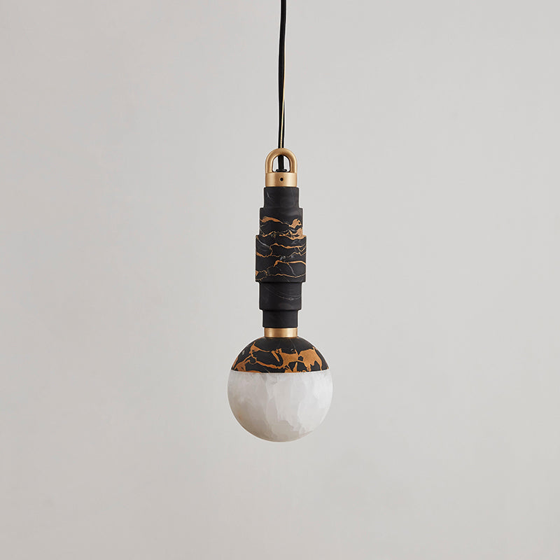 Lunar Marble Pendant Lamp - Natural Stone & Alabaster Moon Pendant Light