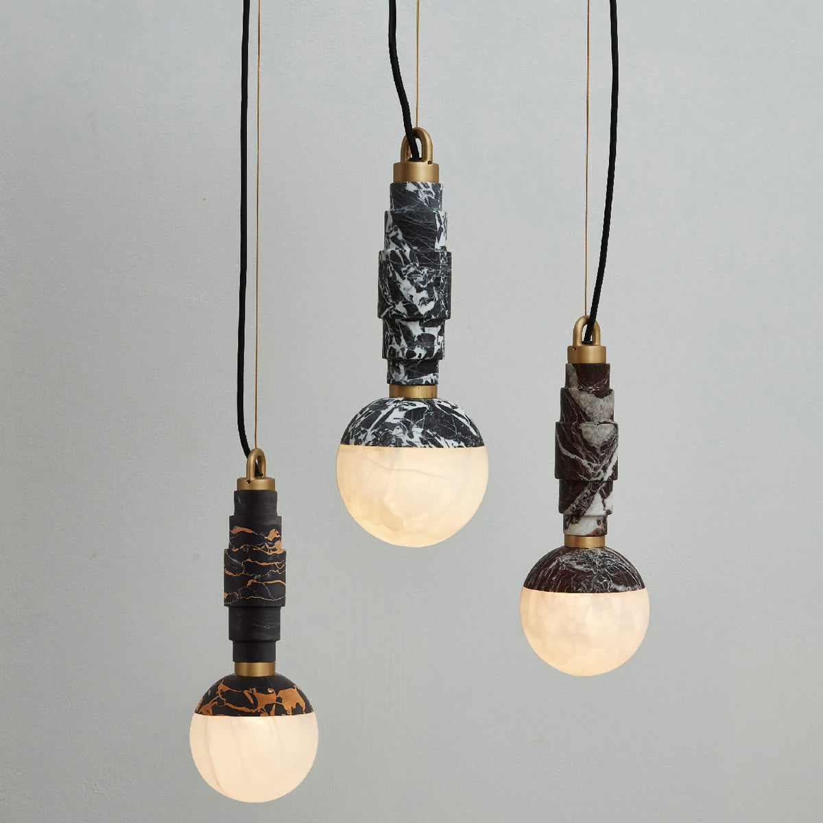 Lunar Marble Pendant Lamp - Natural Stone & Alabaster Moon Pendant Light