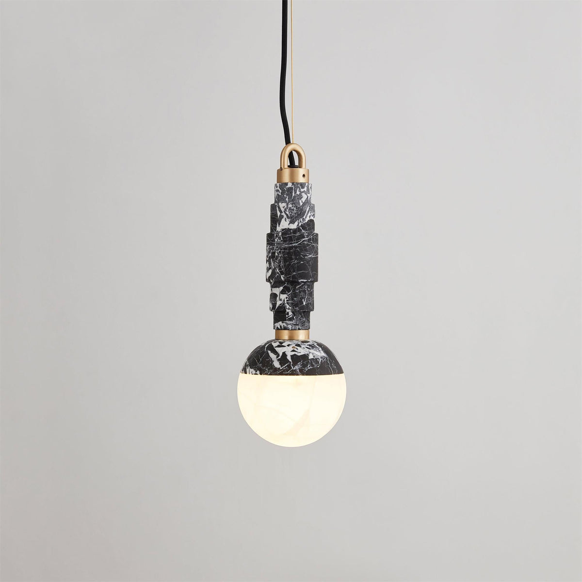 Lunar Marble Pendant Lamp - Natural Stone & Alabaster Moon Pendant Light