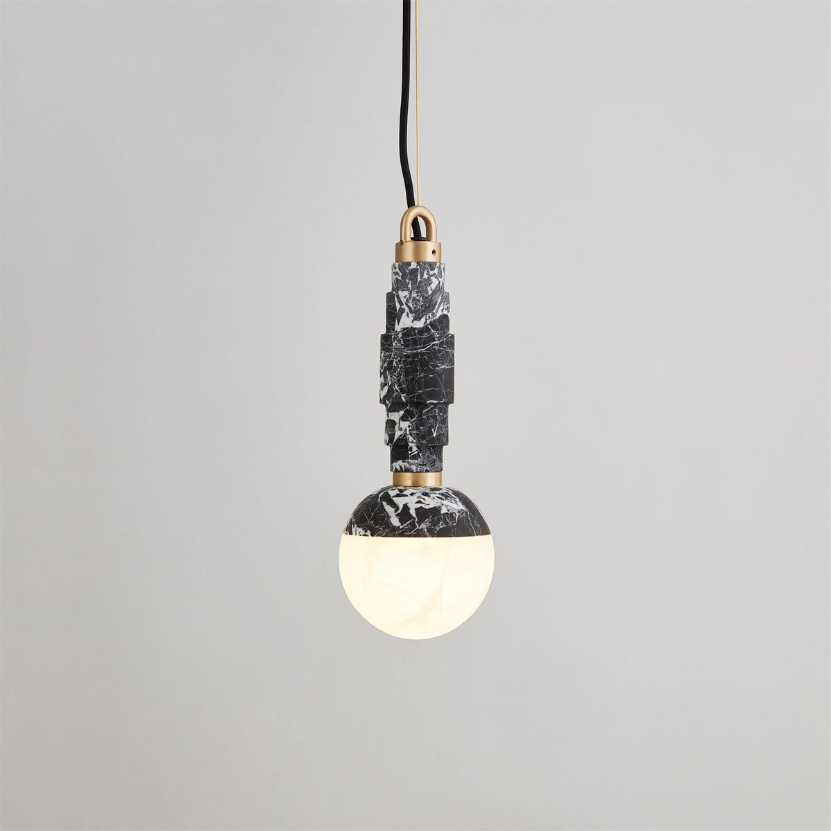Lunar Marble Pendant Lamp - Natural Stone & Alabaster Moon Pendant Light