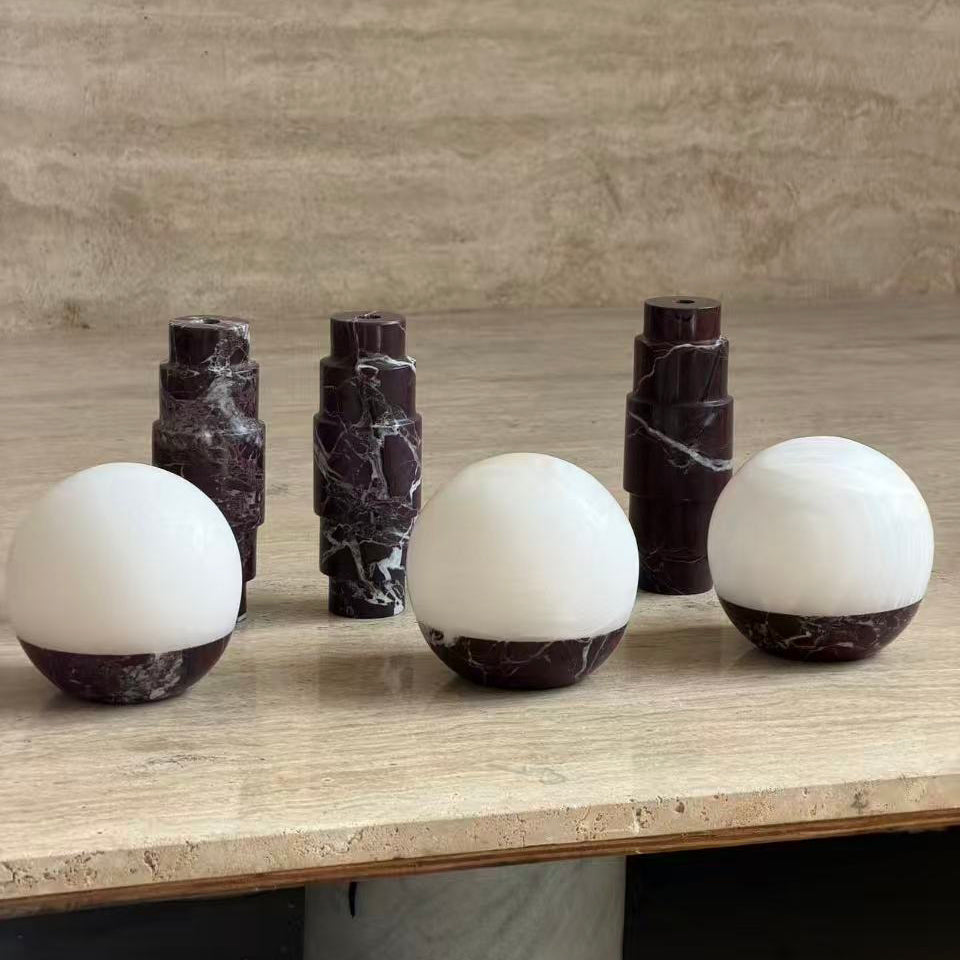Lunar Marble Pendant Lamp - Natural Stone & Alabaster Moon Pendant Light