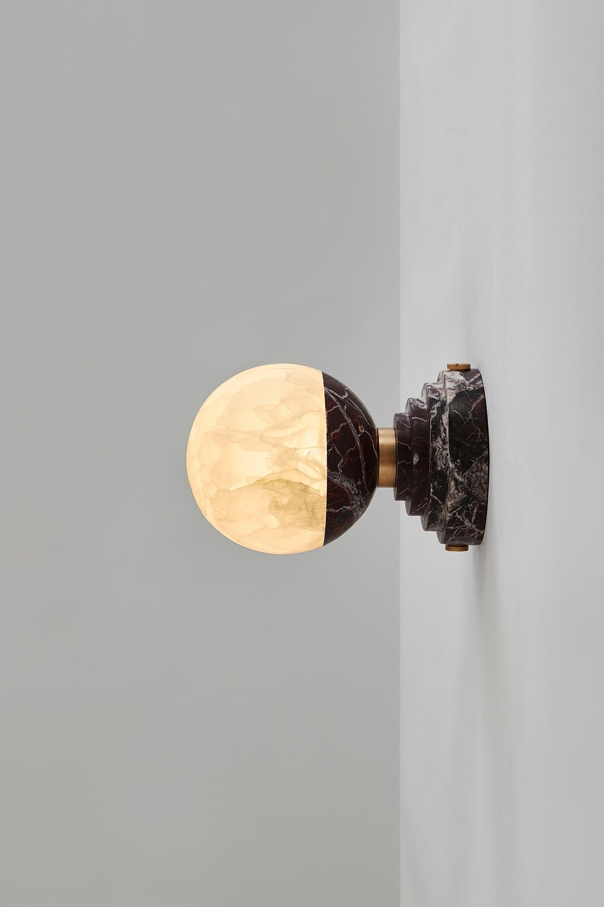 Lunar Marble Wall Lamp - Natural Marble & Alabaster Spherical Wall Sconce