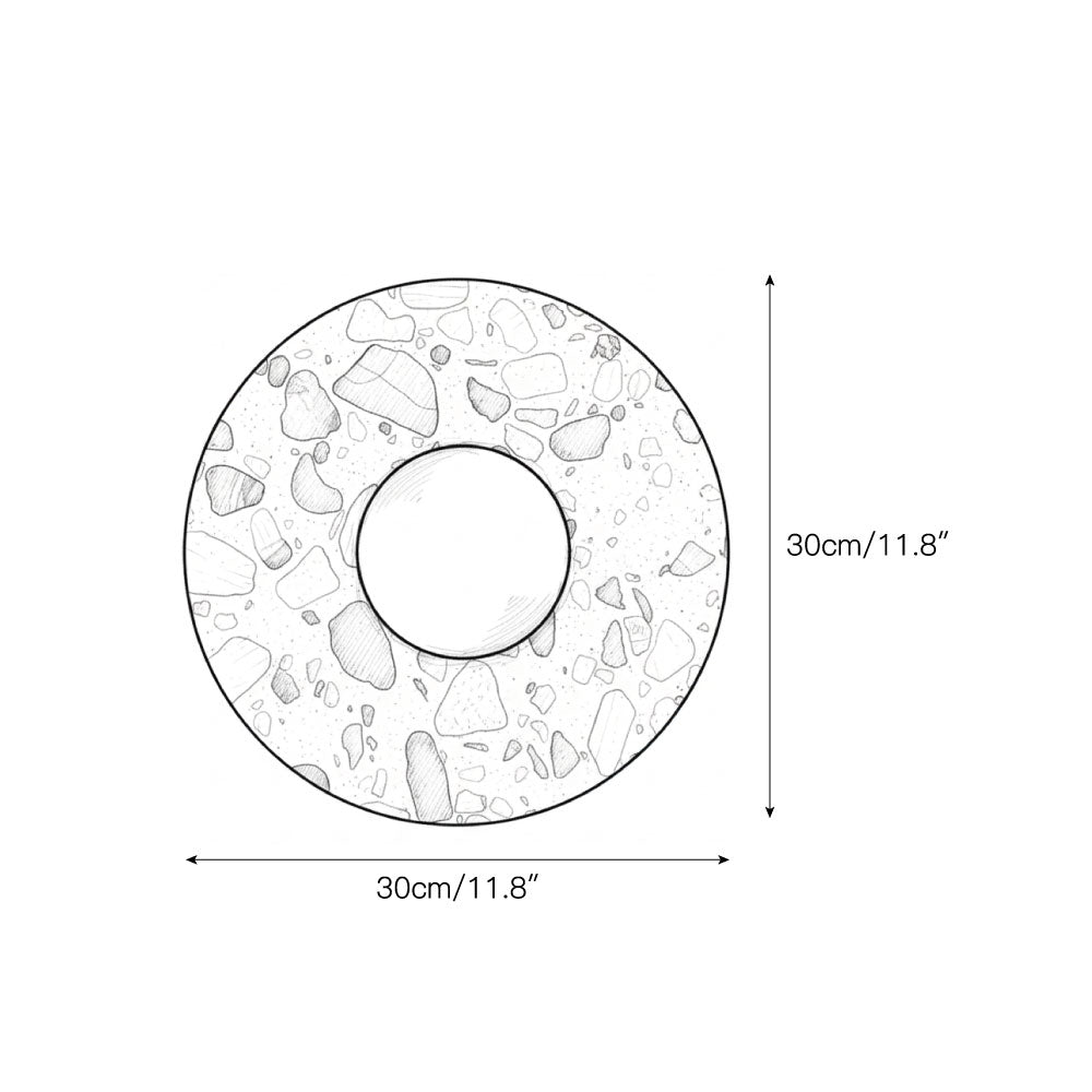 Lunas Terrazzo Wall Lamp - Sculptural Stone & Glass Circular Sconce