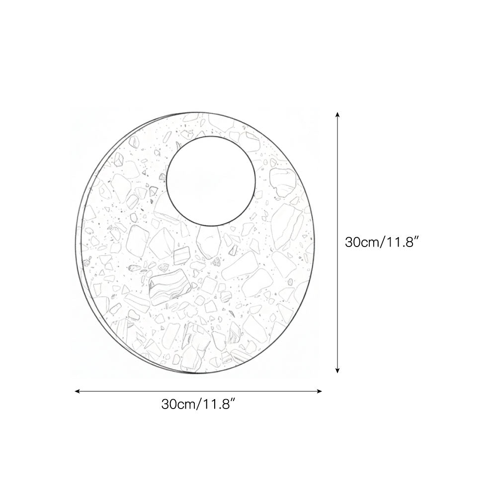 Lunas Terrazzo Wall Lamp - Sculptural Stone & Glass Circular Sconce