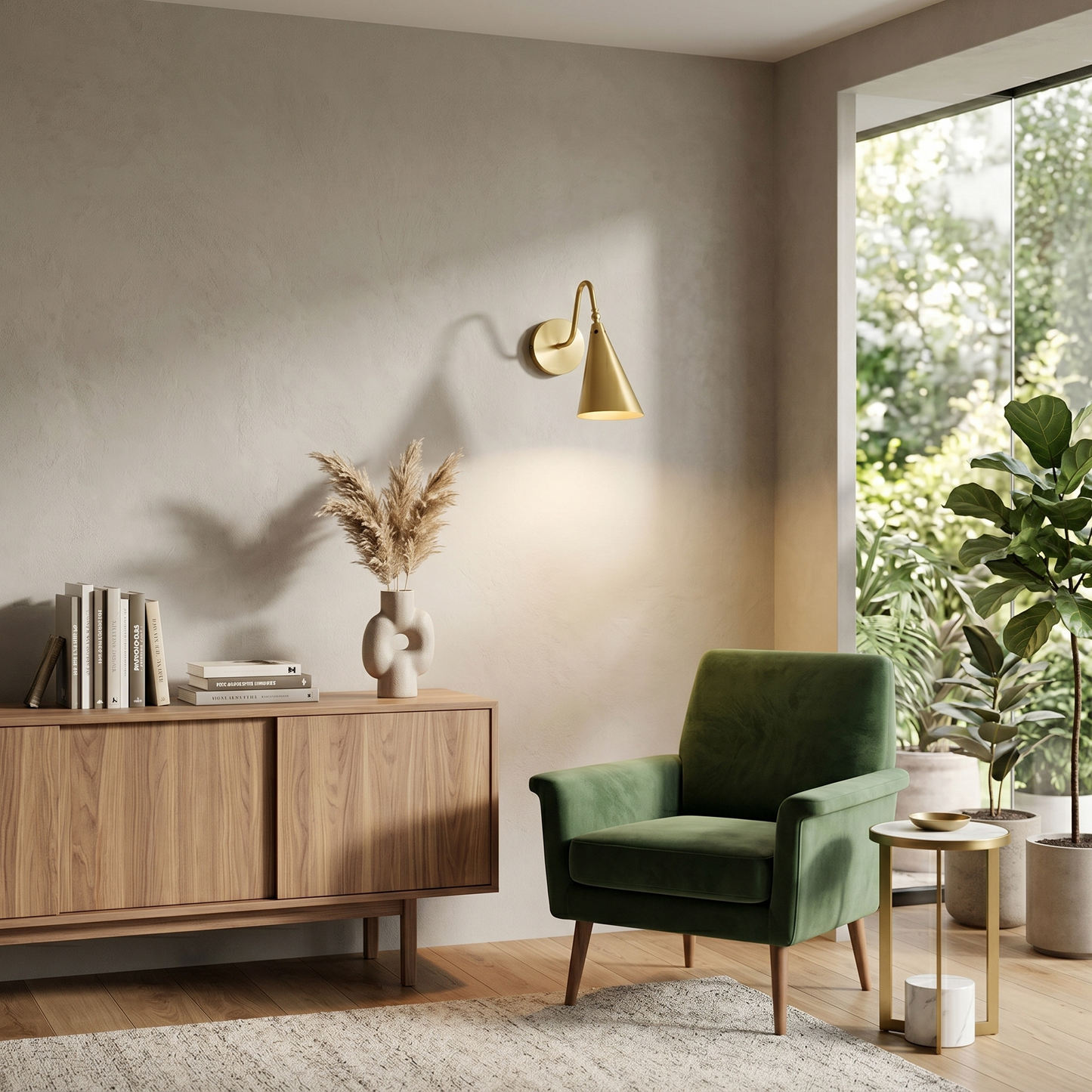 Lupe Wall Lamp - Solid Brass Sconce with Adjustable Swivel Key