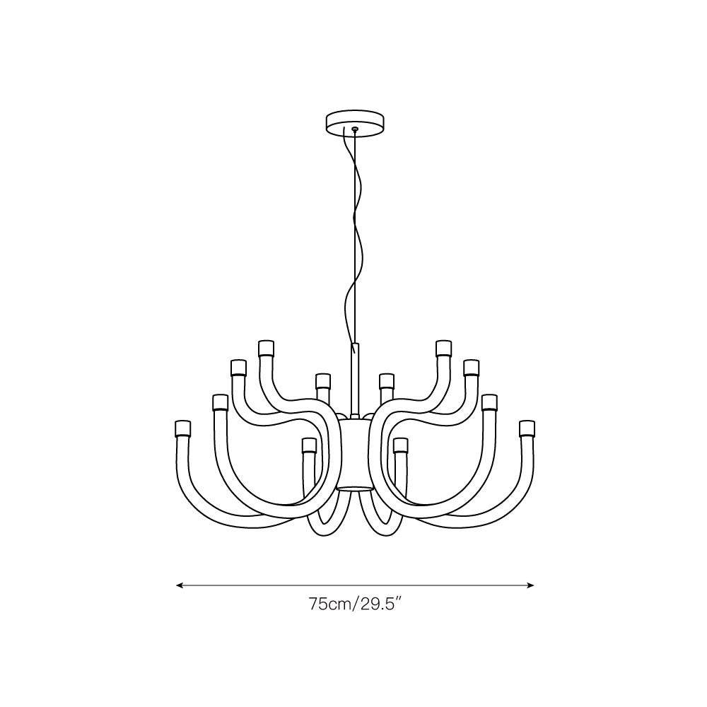 Luxor Chandelier - Tiered Brass & Perspex Diffuser LED Pendant