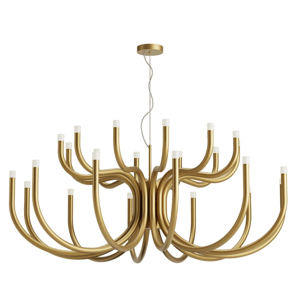 Luxor Chandelier - Tiered Brass & Perspex Diffuser LED Pendant