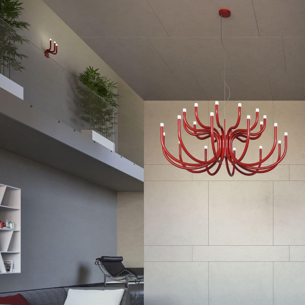 Luxor Chandelier - Tiered Brass & Perspex Diffuser LED Pendant