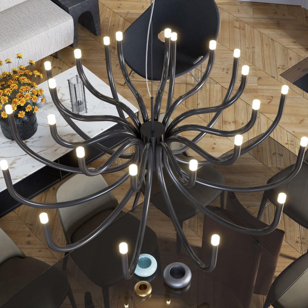 Luxor Chandelier - Tiered Brass & Perspex Diffuser LED Pendant