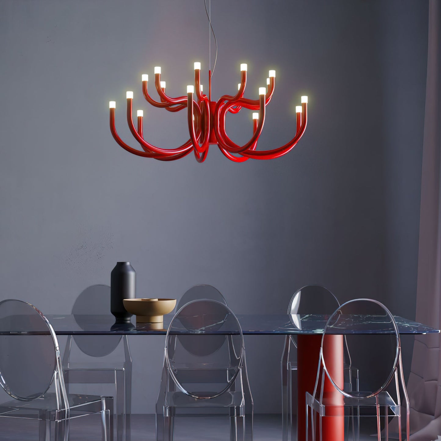 Luxor Chandelier - Tiered Brass & Perspex Diffuser LED Pendant