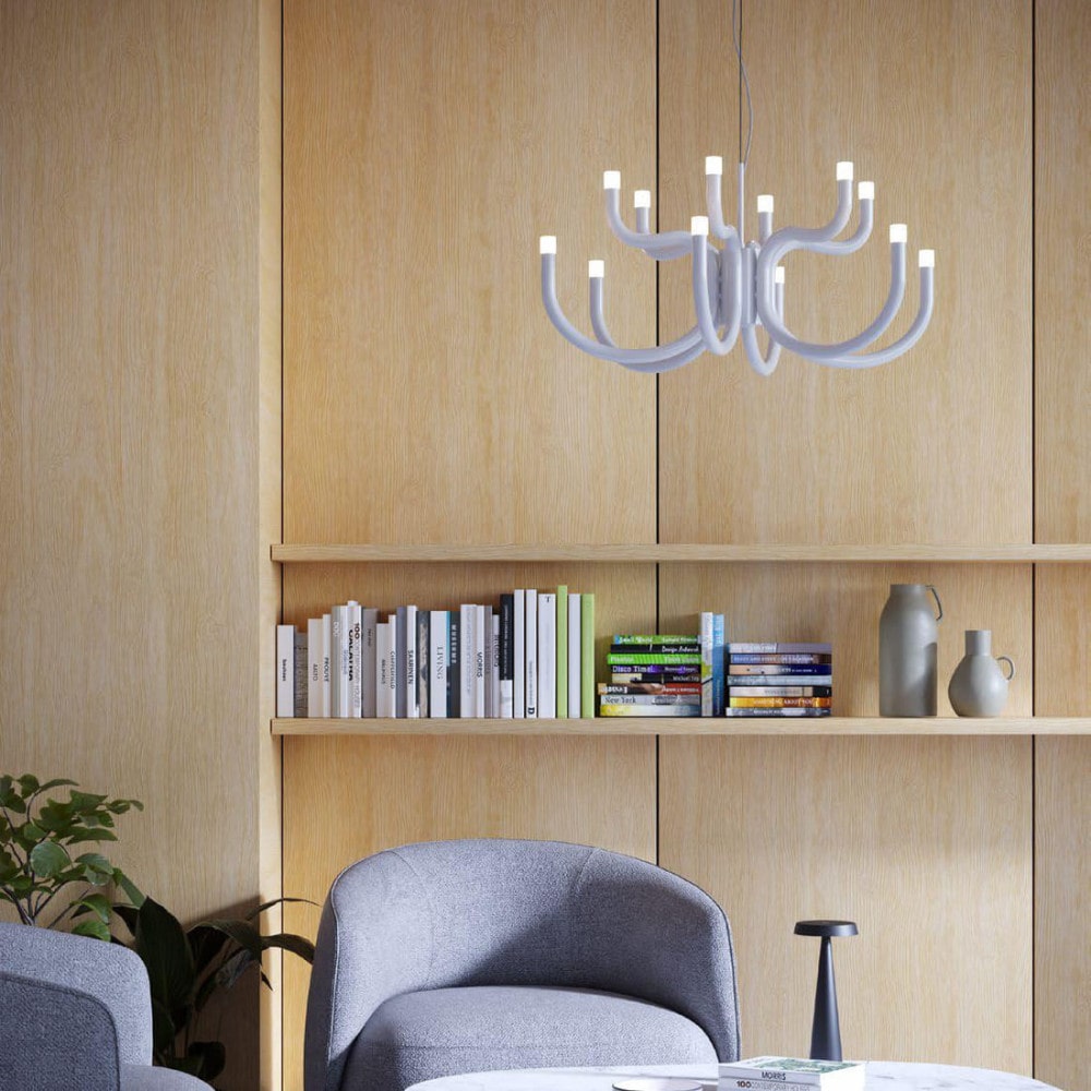 Luxor Chandelier - Tiered Brass & Perspex Diffuser LED Pendant