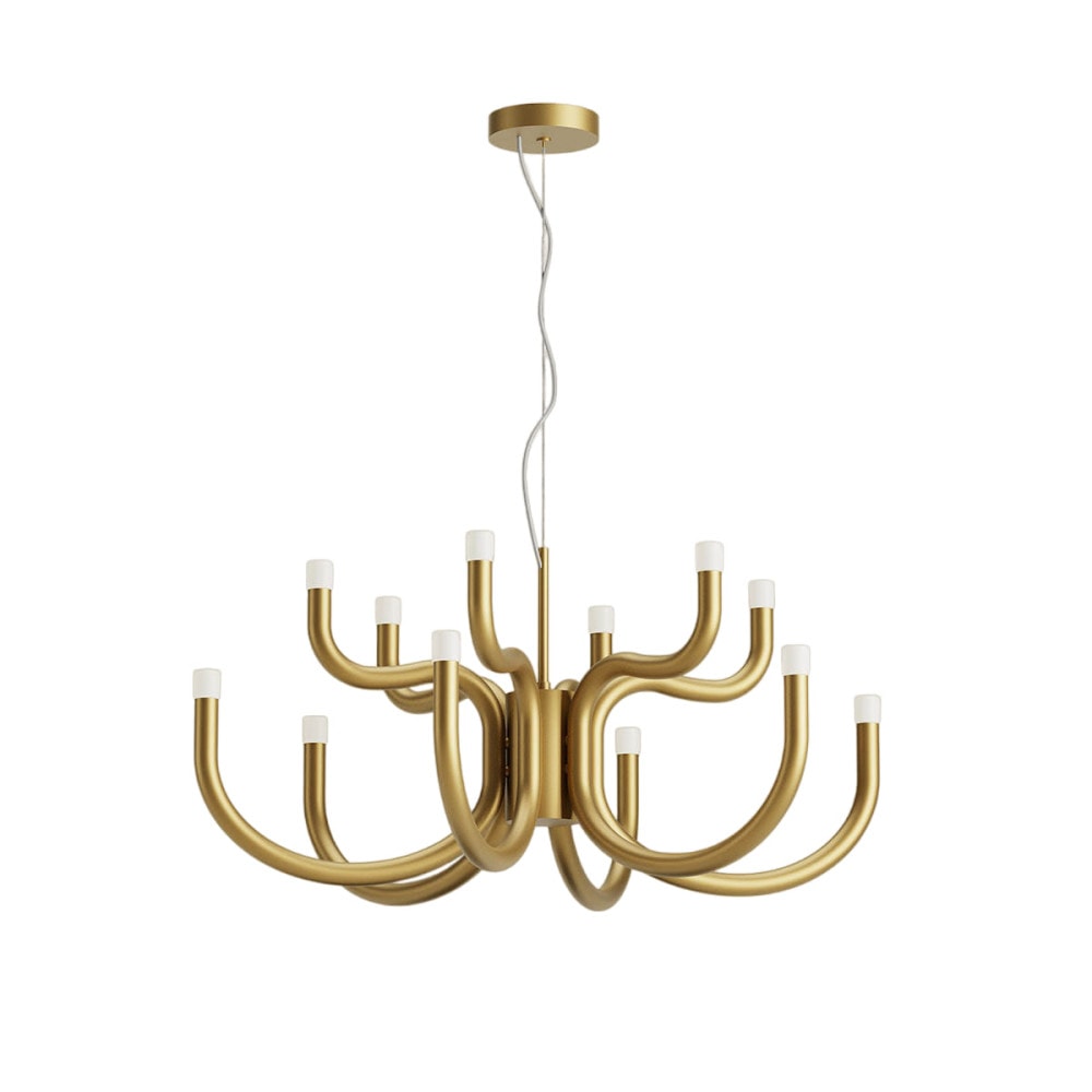 Luxor Chandelier - Tiered Brass & Perspex Diffuser LED Pendant