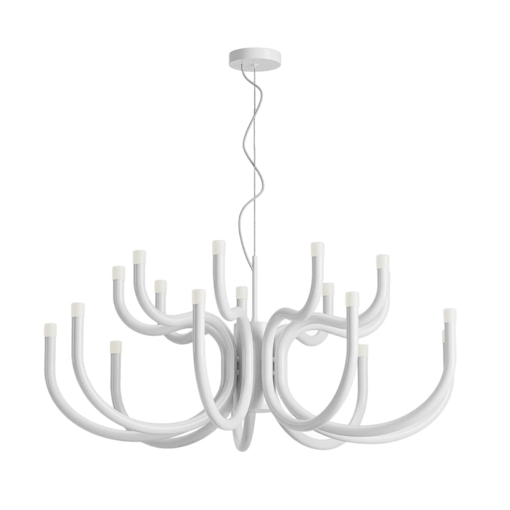 Luxor Chandelier - Tiered Brass & Perspex Diffuser LED Pendant