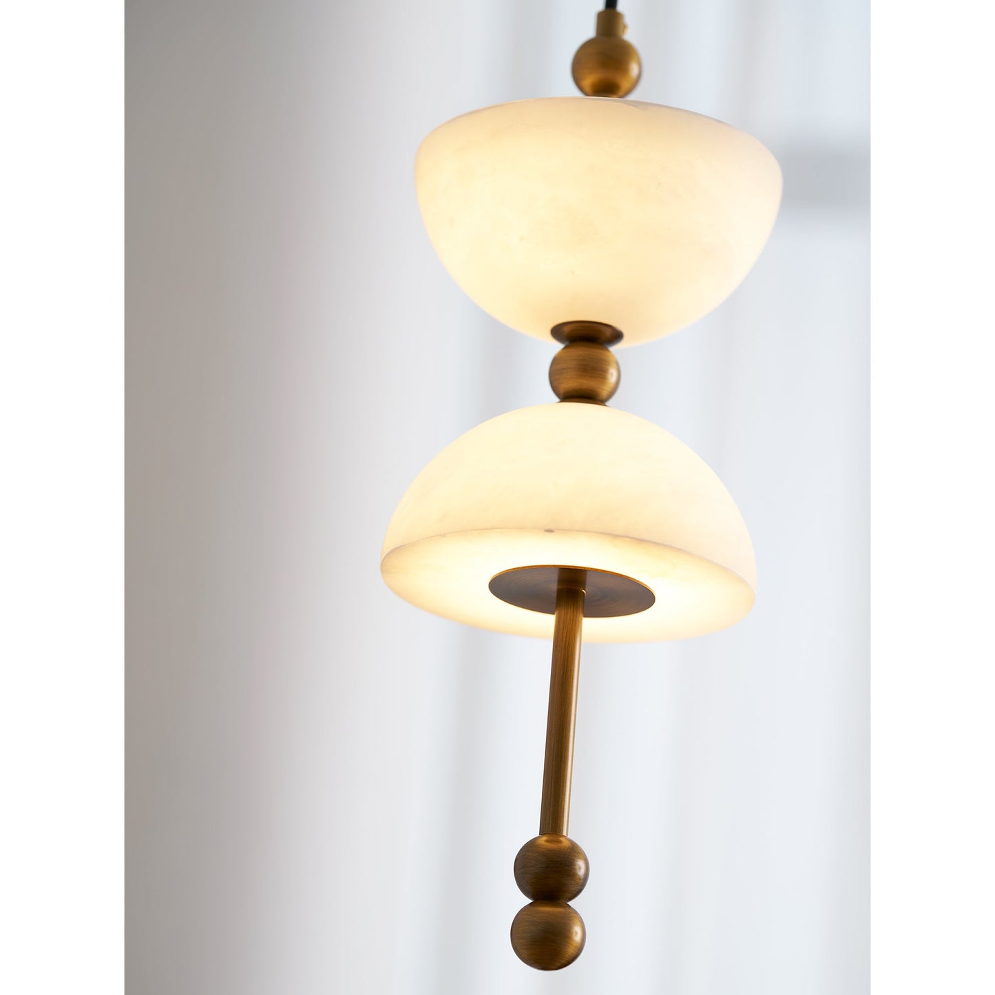 Lyra Alabaster Pendant Lamp - Natural Spanish Alabaster & Solid Brass LED Pendant