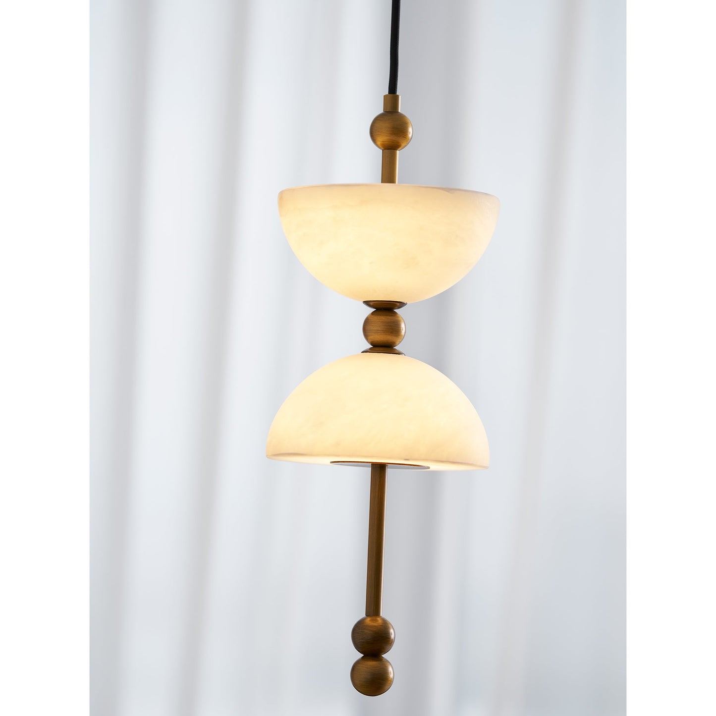Lyra Alabaster Pendant Lamp - Natural Spanish Alabaster & Solid Brass LED Pendant