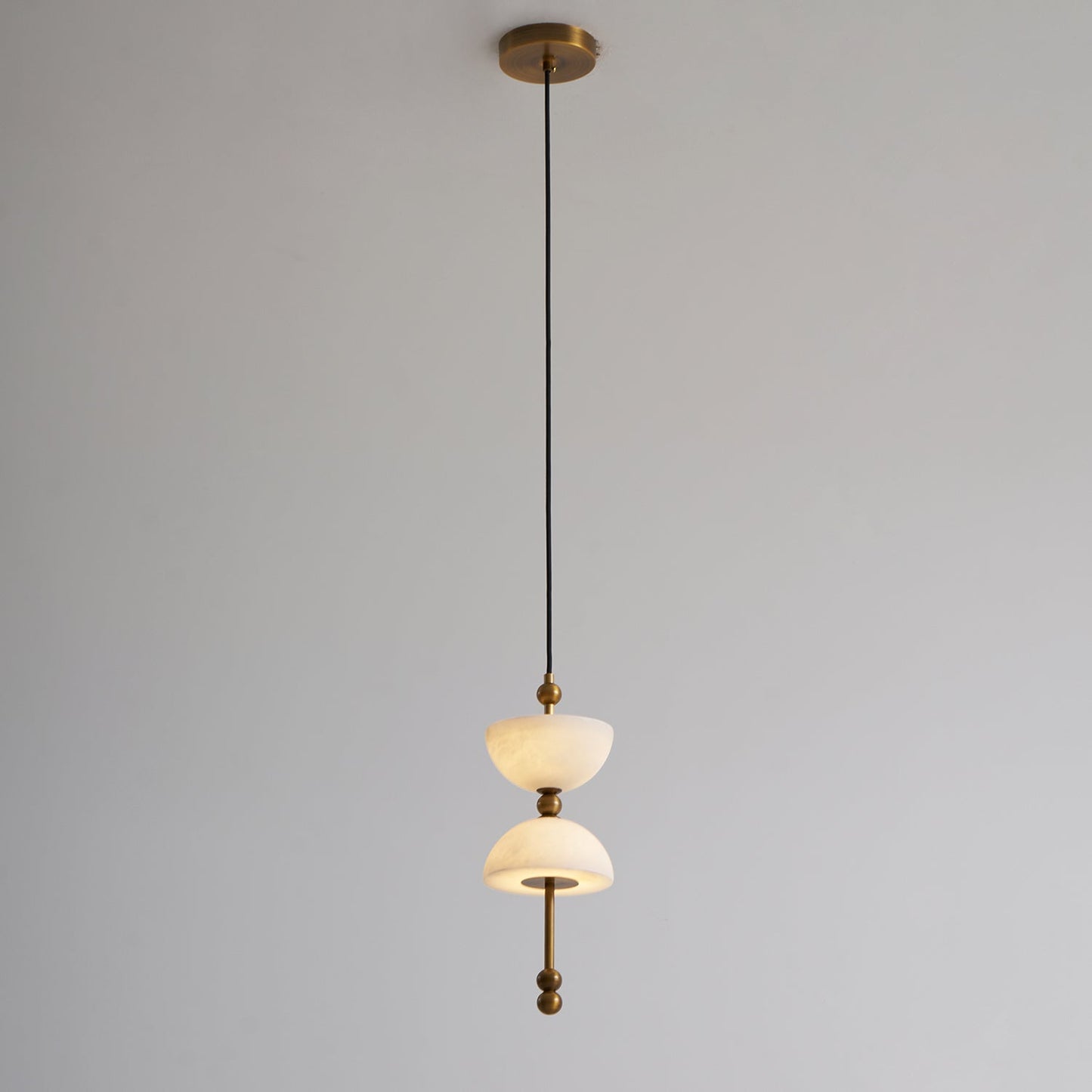 Lyra Alabaster Pendant Lamp - Natural Spanish Alabaster & Solid Brass LED Pendant